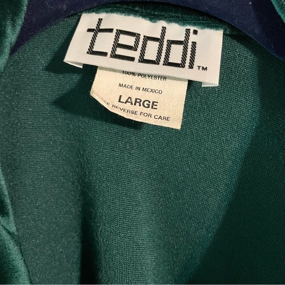 Vintage Teddi Emerald Green Velvet Zip Up Jacket - Picture 4 of 5